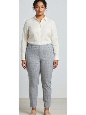 Cato Pull On Contemporary Blue Patterned Pants Size 16